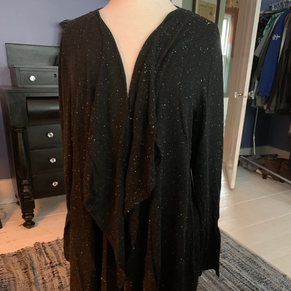 Womens Style &Co. black drape cardigan with flare cuff size L